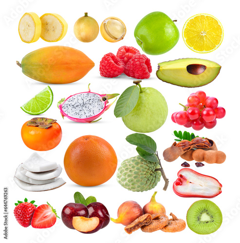 Burmese grape; banana; papaya; apple; Grapefruit; Custardapple; Raspberry; lemon; guava fruit; Avocado; Tamarind; grape; rose apple; cherry plum; coconut; persimmons; fig; lime on transparent png photo