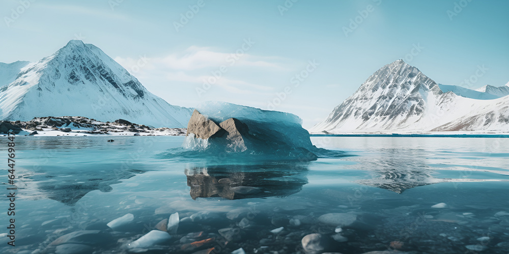 Glacier in the Mountains
Iceberg in Polar Regions
Ice Age with Frozen Winter Nature Landscape
