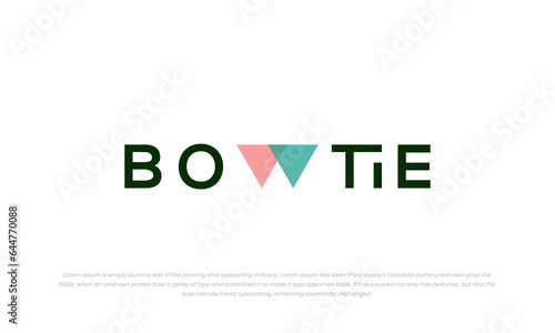 bowtie logo typography style with letter W as abstract bow tie
