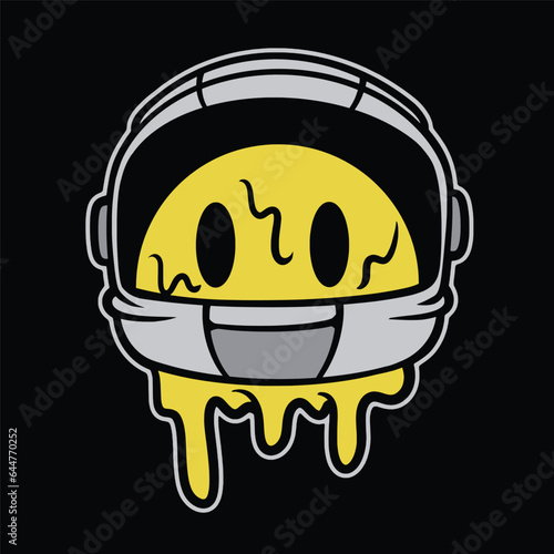 Vector Astronaut Emoticon Streetwear Cartoon Illustration