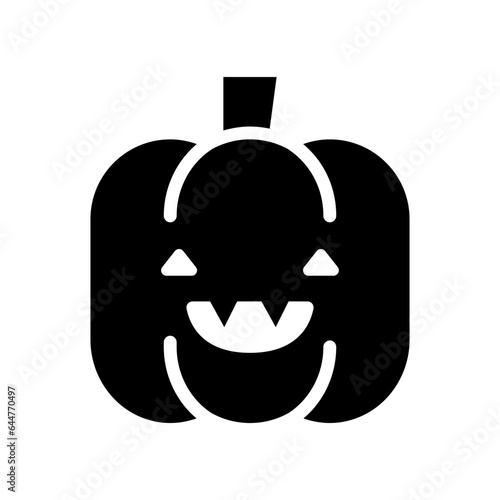 pumpkin jack o lantern solid black icon
