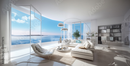 studio apartment with white walls and floor hd wallpaper © Yasir