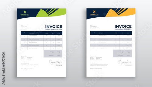 modern and minimal invoice template design