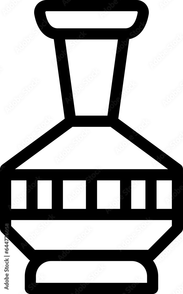 Pottery pot icon in line art. Pottery pot icon in line art.