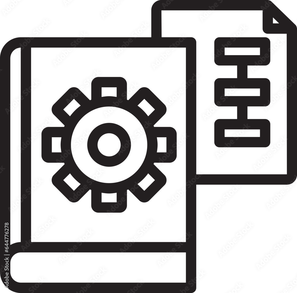 File or Book Setting icon in black outline. File or Book Setting icon in black outline.
