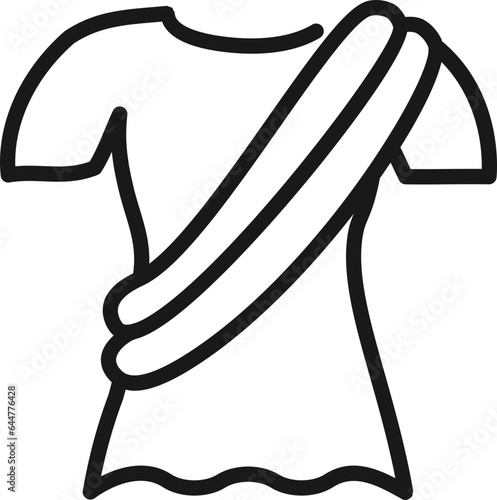 Roman Toga Icon in Black Outline.