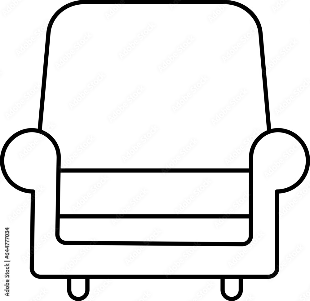 Obraz premium Sofa Icon In Black Line Art.