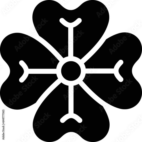 Flower Icon or Symbol in Black And White Color.