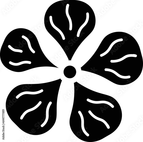 Geranium Icon or Symbol in Black and White Color.