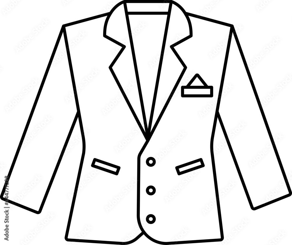 Linear Style Blazer Icon Or Symbol.