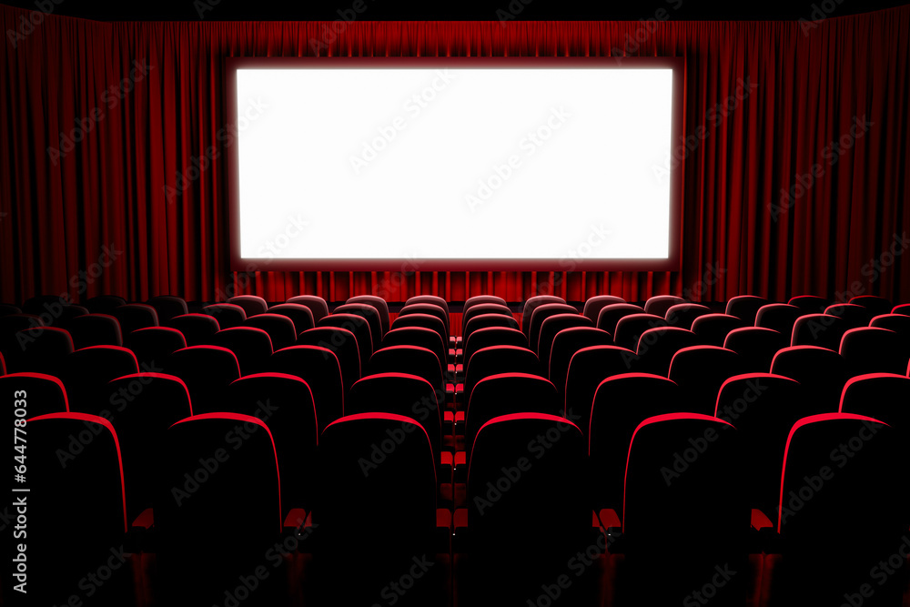 Naklejka premium wide cinema screen - 3d illustration