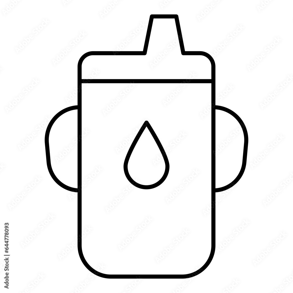 Line art illustration of Thermos bottle icon.