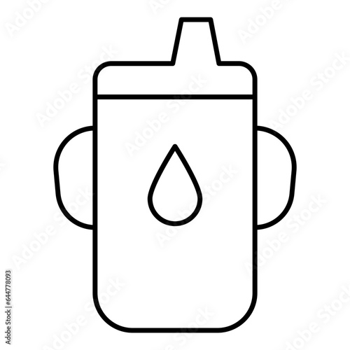 Line art illustration of Thermos bottle icon.