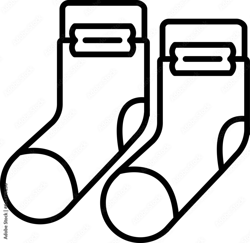 Socks icon in black line art. Socks icon in black line art.
