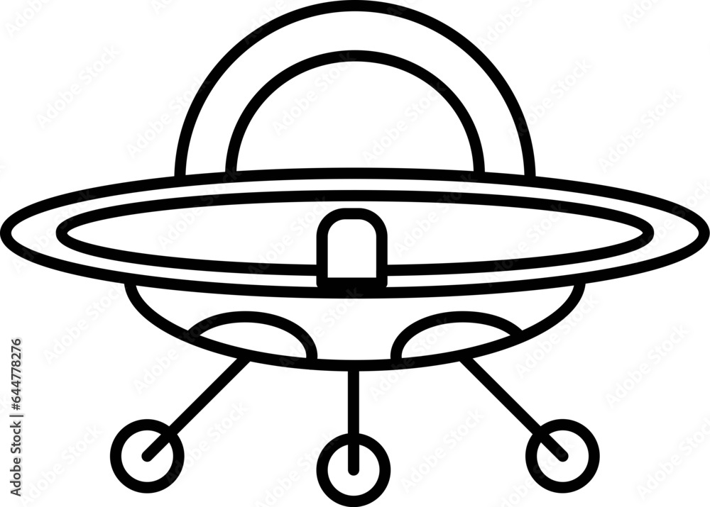 Line art Stroller icon in flat style. Line art Stroller icon in flat style.
