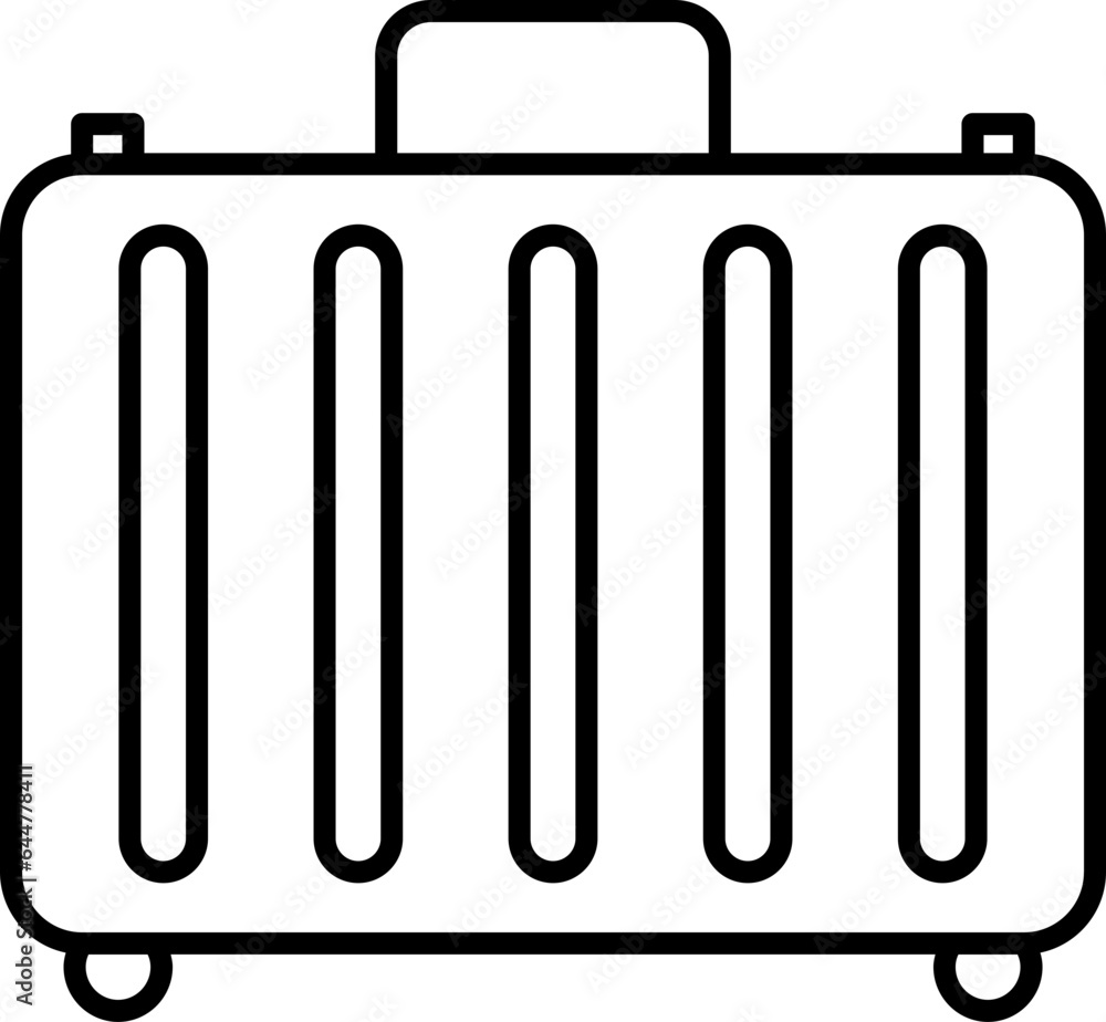 Illustration of Suitcase Icon In Black Outline. Illustration of Suitcase Icon In Black Outline.