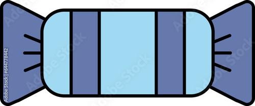 Candy Or Toffee Icon In Blue Color.