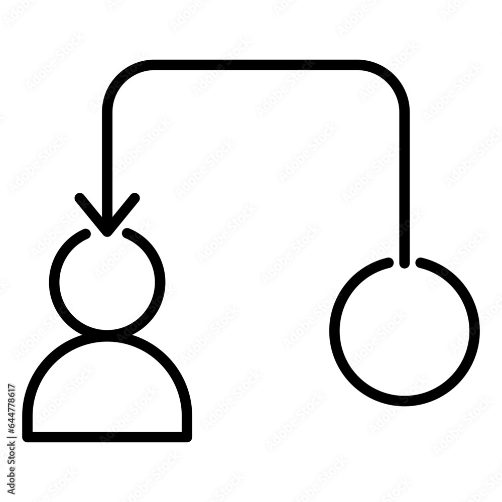 User Receive Money icon in black line art. User Receive Money icon in black line art.
