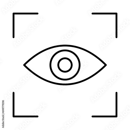 Flat style Eye Scan icon in line art.