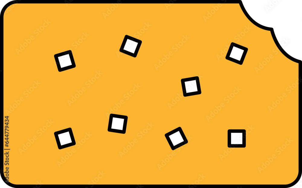 Yellow And White Color Biscuit Icon. Yellow And White Color Biscuit Icon.