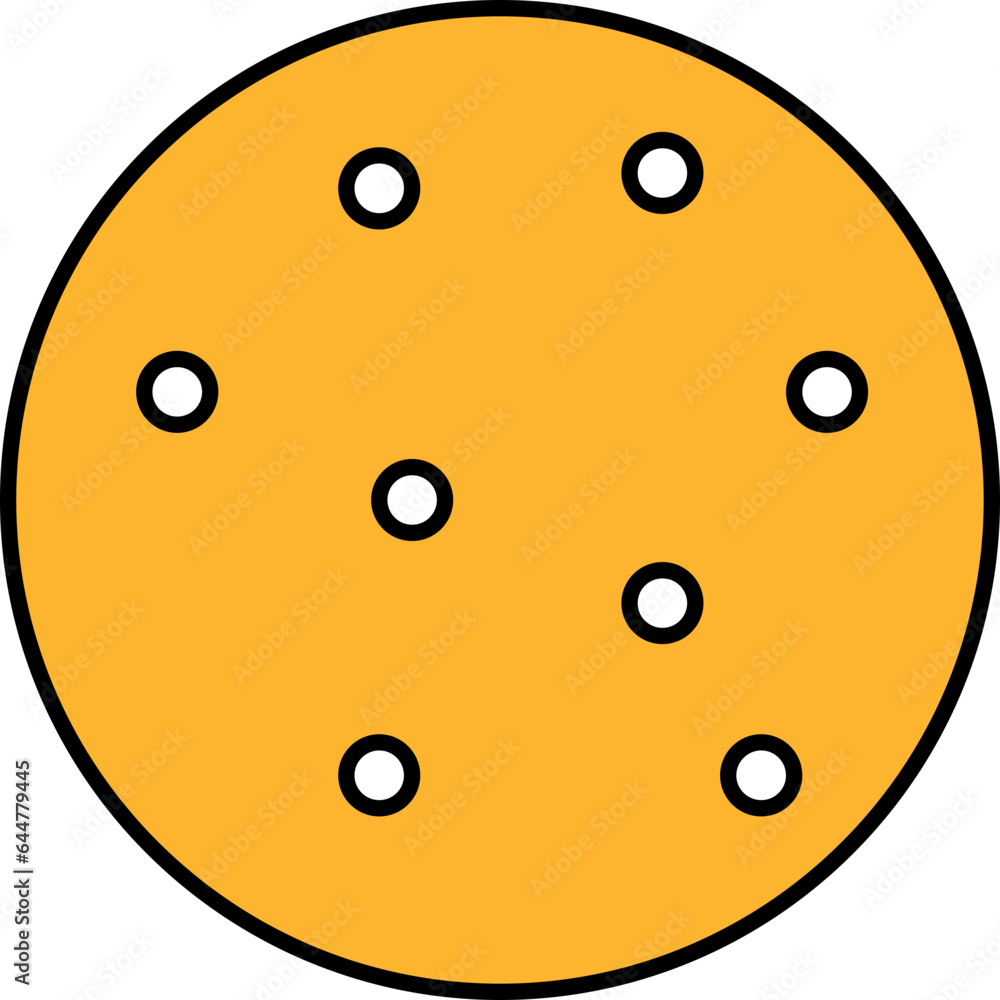 Fototapeta premium Round Cookie Icon In Yellow Color.