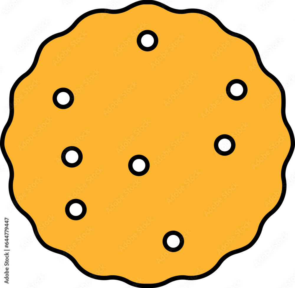 Fototapeta premium Vector Illustration of Cookie In Yellow Color.