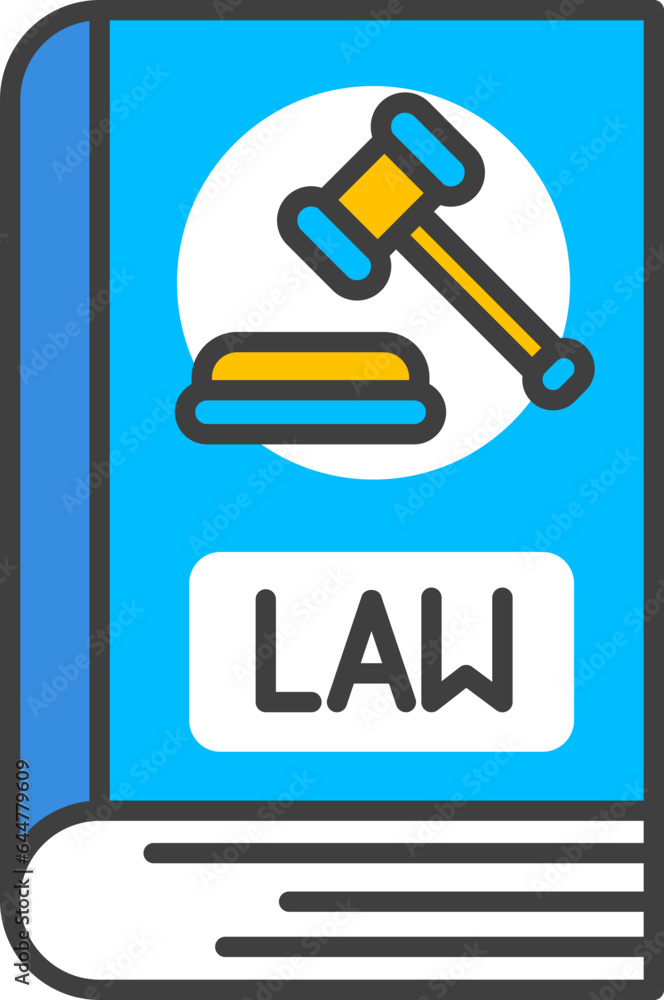 Law book icon in blue color. Law book icon in blue color.