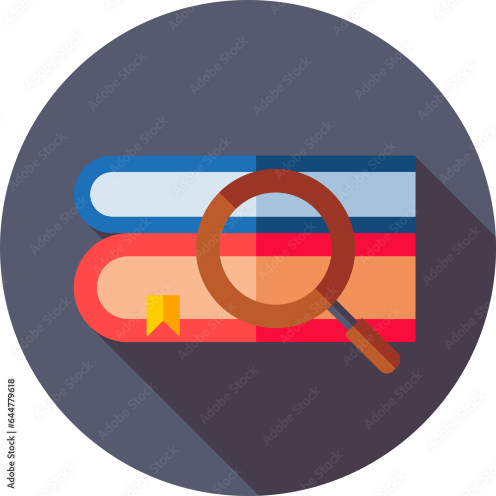 Books search icon in flat style.