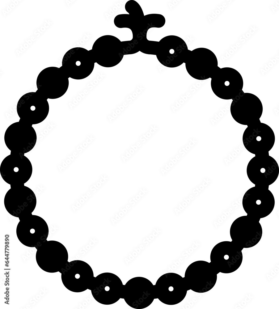 Fototapeta premium Tasbih Icon Or Symbol In Black Color.