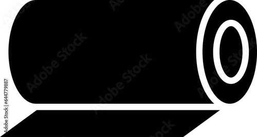 Roll mat icon in black color.