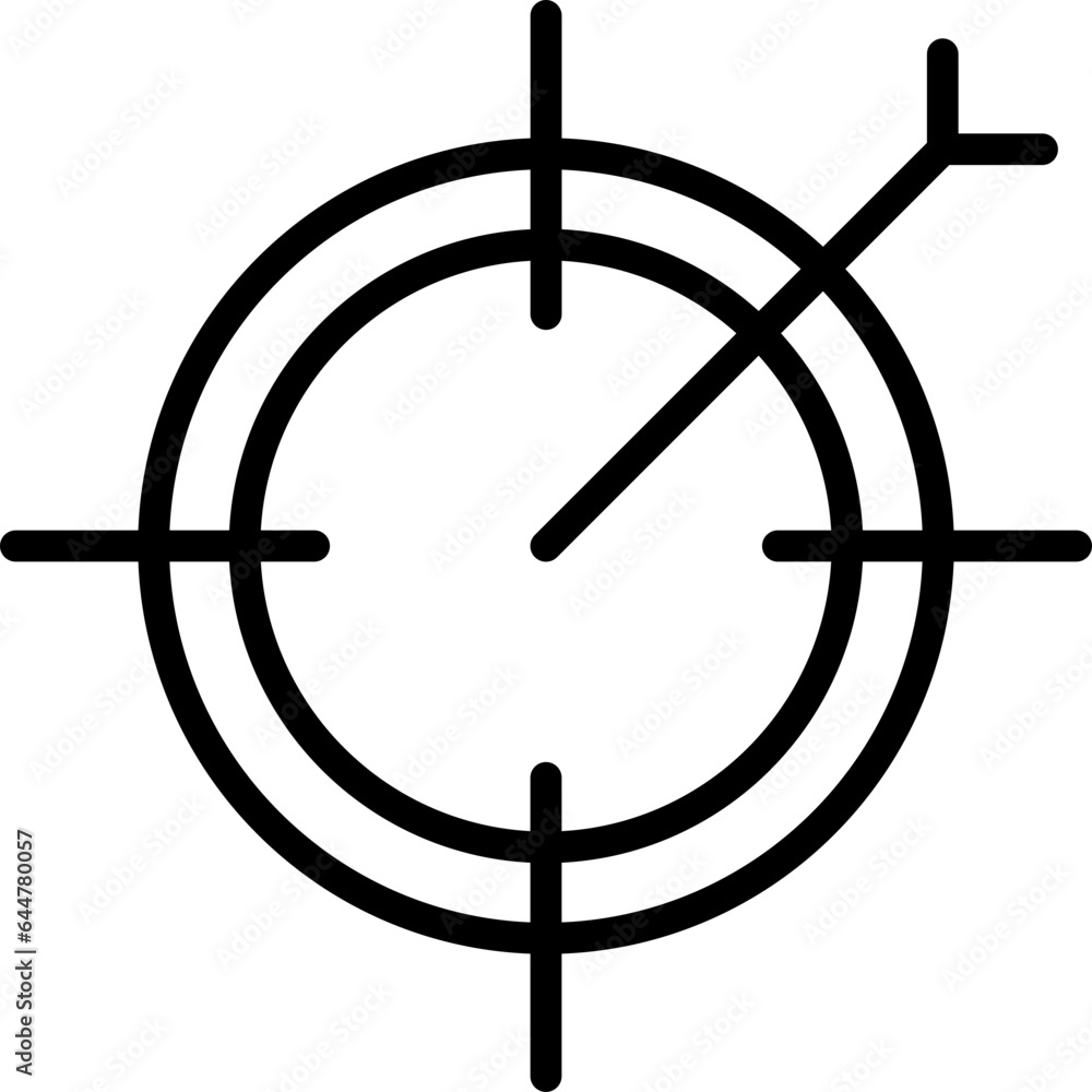 Dart Or Target Arrow Icon in Black Thin Line Art. Dart Or Target Arrow Icon in Black Thin Line Art.