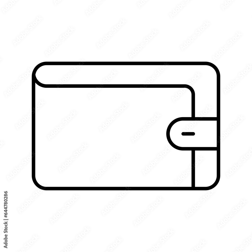 Line art illustration of wallet icon. Line art illustration of wallet icon.