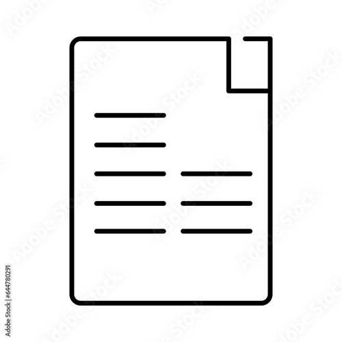 Document paper icon in black line art.