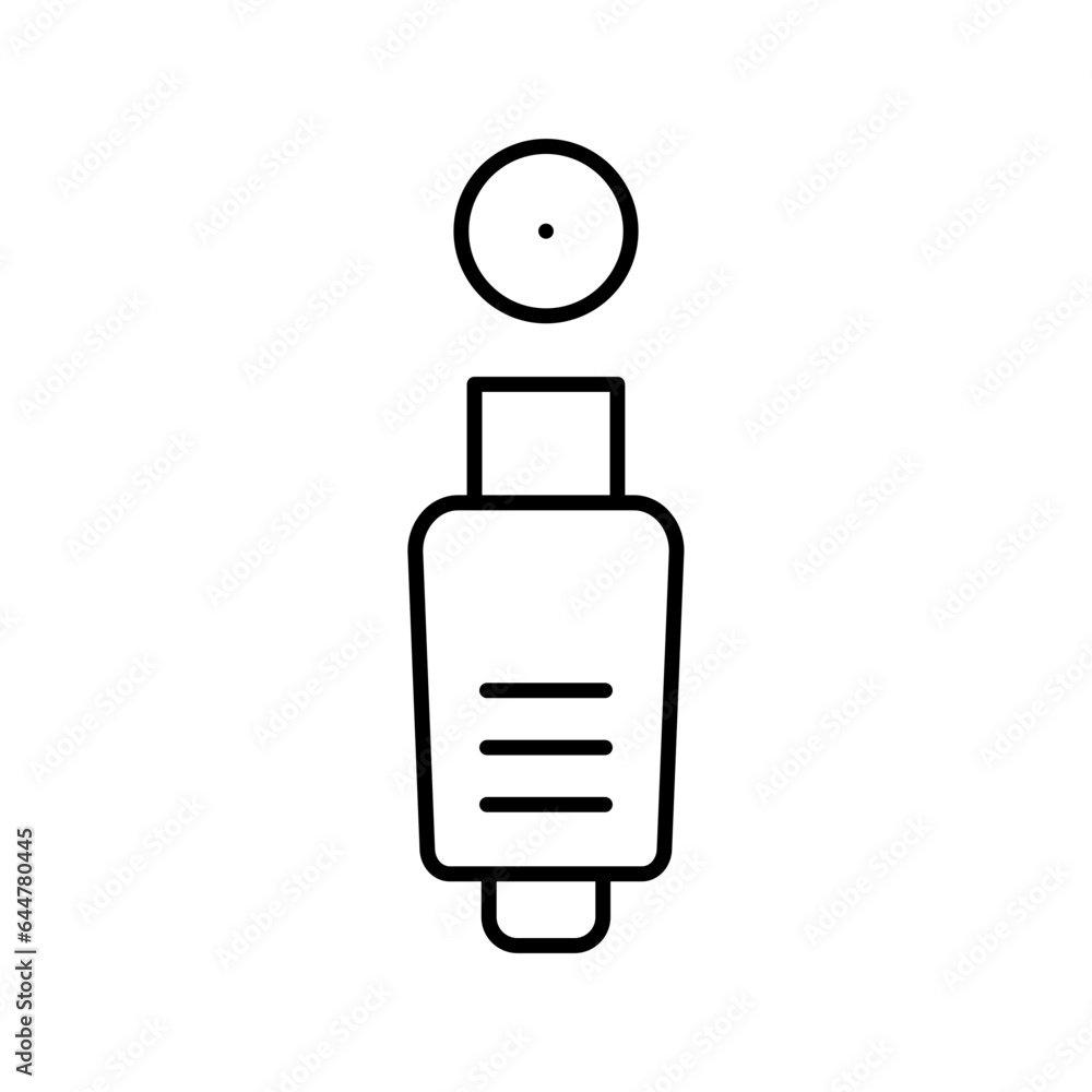 Coaxial cable icon in line art. Coaxial cable icon in line art.