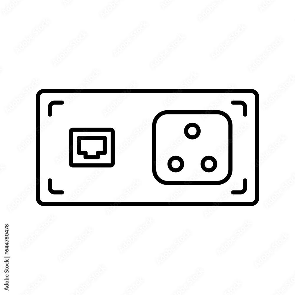 Illustration ofConnector icon in line art. Illustration ofConnector icon in line art.