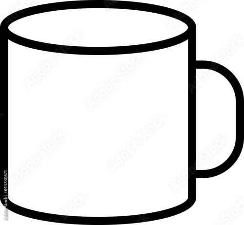 Cup or mug icon in thin line art.