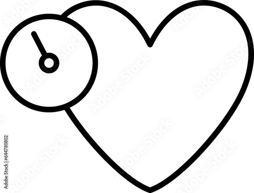 Blood Pressure Measuring Icon In Black Outline.