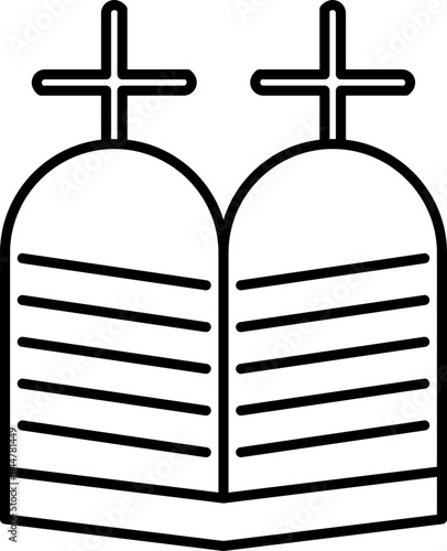 Ten Commandments icon In Black Line Art. photo