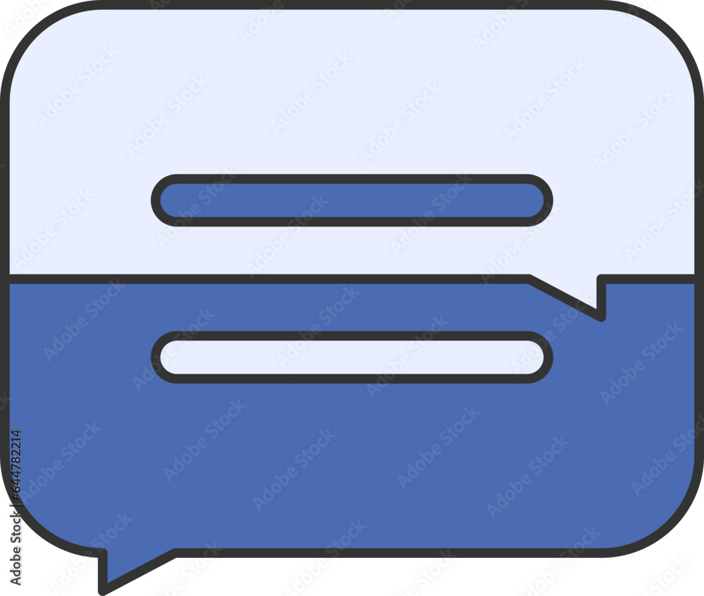 Blue Color Chat Box Icon In Flat Style. Blue Color Chat Box Icon In Flat Style.