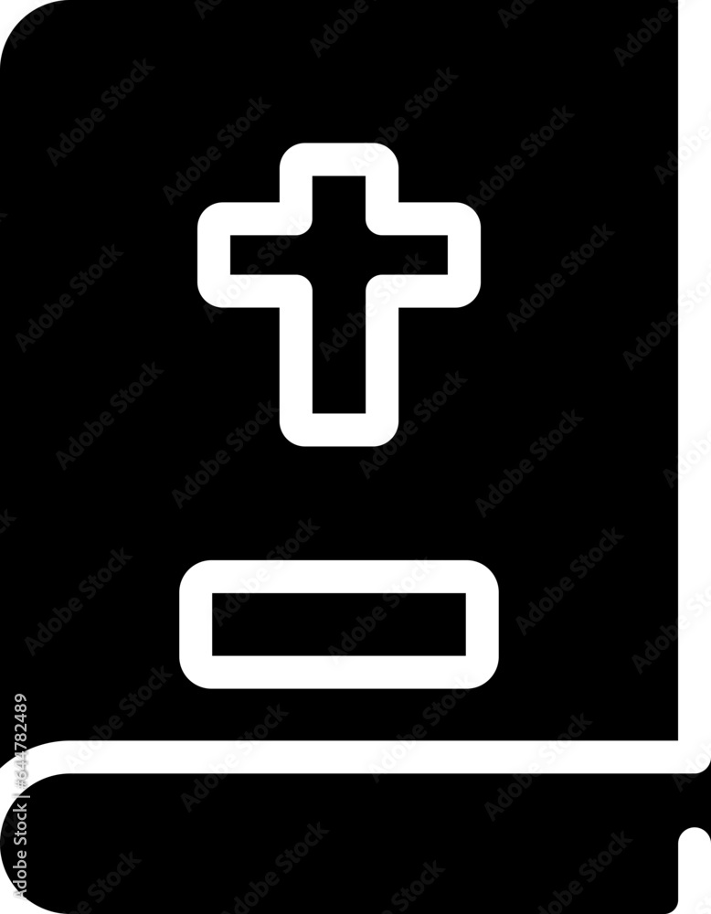 Vector Illustration Of Bible Book In Glyph Style. Vector Illustration Of Bible Book In Glyph Style.