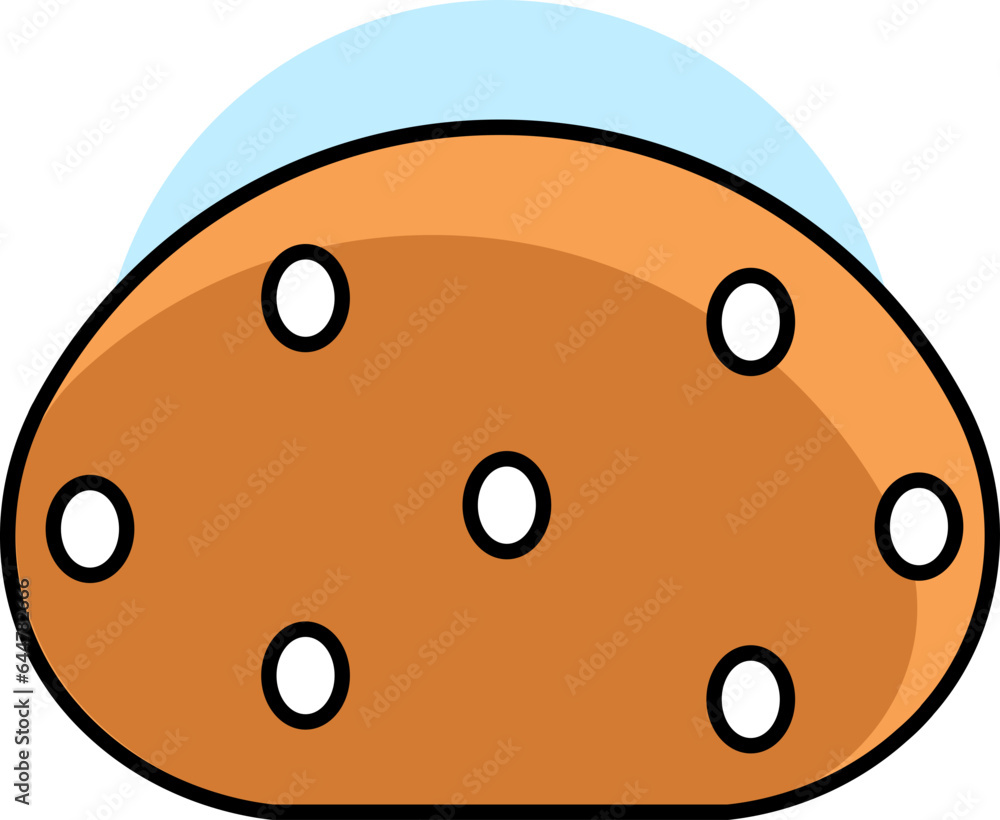 Fototapeta premium Sufganiyah or Sufganiyot icon in brown and black color.