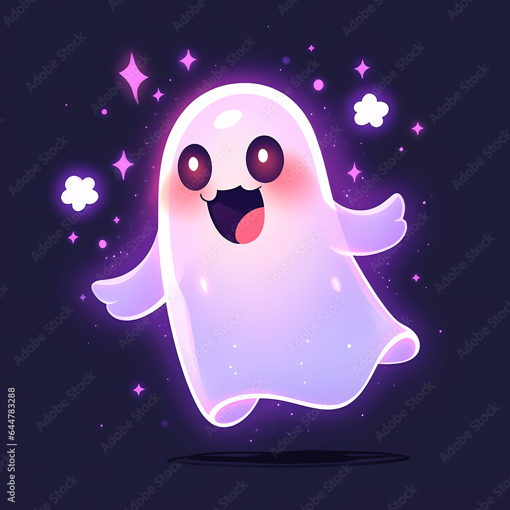 Fototapeta premium Cute Halloween ghost mascot