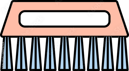 Scrub Or Cleaning Brush Icon In Flat Style.