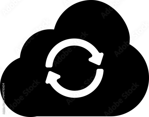 Cloud Sync or reload icon in b&w color.