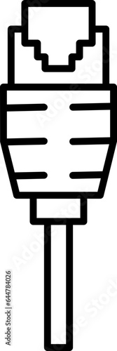 Ethernet Cable Icon in Line Art.