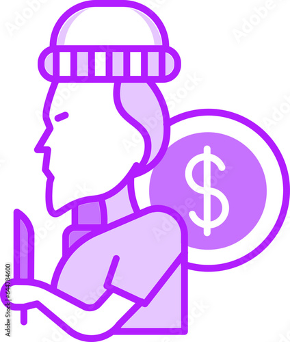 Flat style Money thief man icon or symbol.