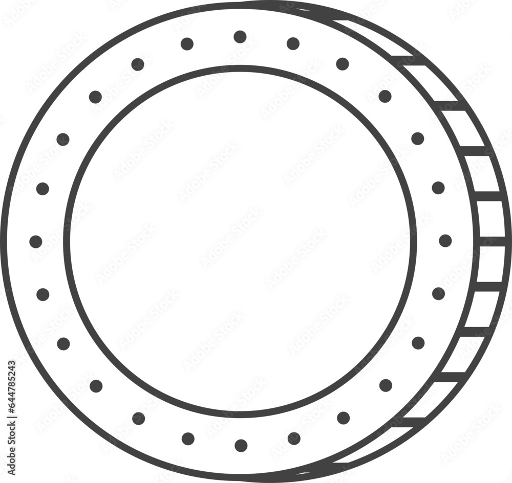 Linear Style Coin Icon Or Symbol. Linear Style Coin Icon Or Symbol.