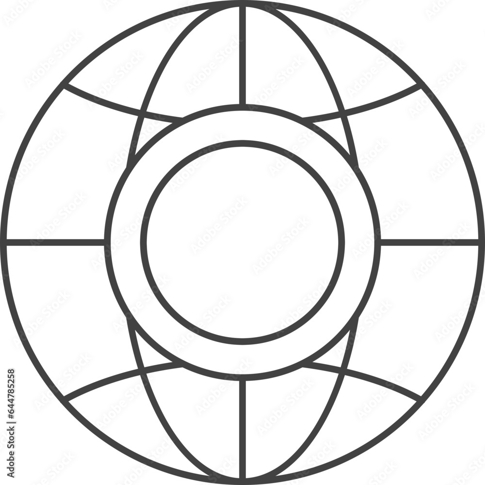 Stroke Style Global With Coin Icon Or Symbol. Stroke Style Global With Coin Icon Or Symbol.