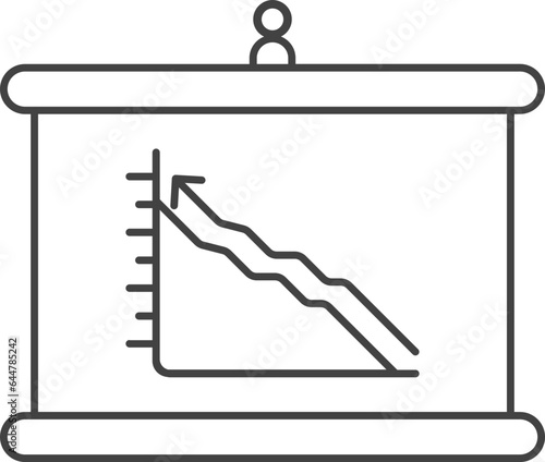 Linear Style Infographic Projection Screen Icon.