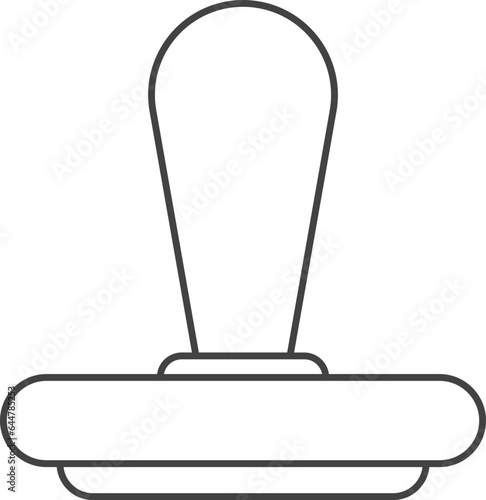Black Outline Stamper Icon Or Symbol.
